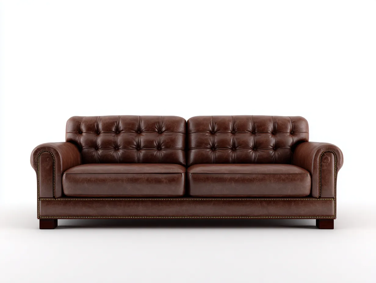 2-Sitzer-Sofa aus Kunstleder 162x84x76 cm - Dunkelbraun - für das Wohnzimmer - mit kompakter Form-Sadironest