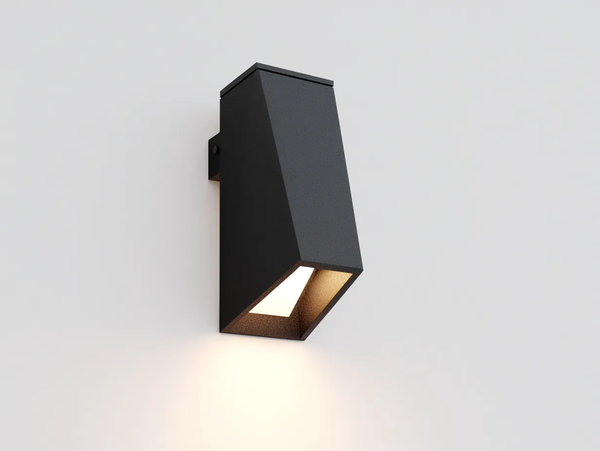 Wandleuchte 16x12x28 cm - Schwarz - kantige Außenleuchte mit nach unten gerichtetem Licht-Sadironest