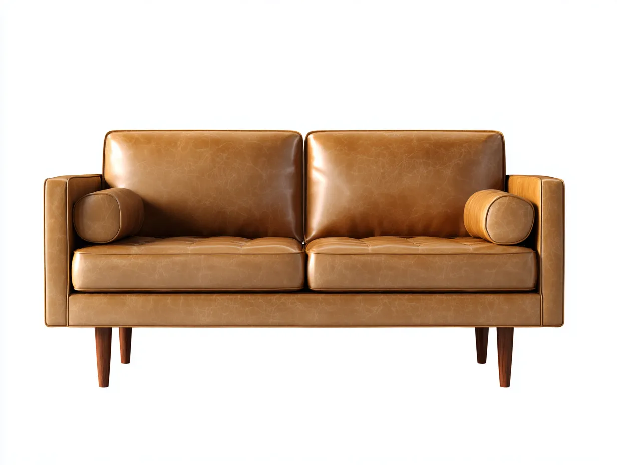 2-Sitzer-Sofa aus Lederoptik 182x92x79 cm - Dunkelbraun - für das Wohnzimmer - mit Chesterfield-Anmutung-Sadironest