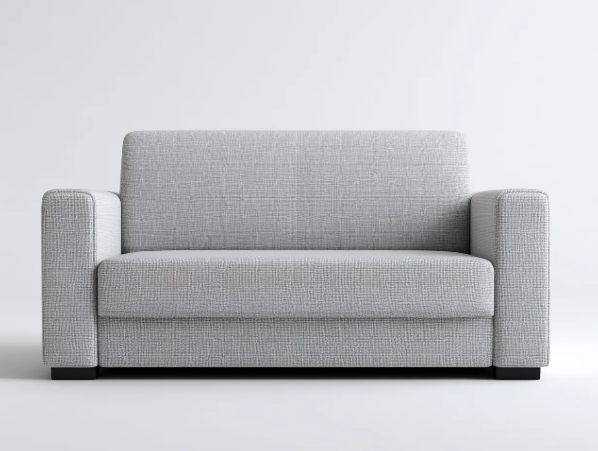 2-Sitzer-Sofa aus Strukturstoff 168x83x78 cm - Hellgrau - für das Wohnzimmer - mit kompakter Form-Sadironest