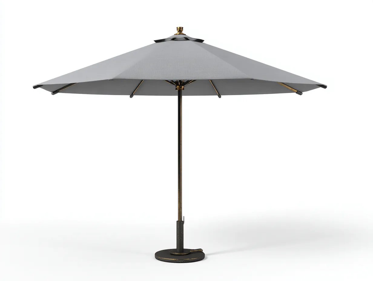 Sonnenschirm Aluminium 320 x 320 x 255 cm - Eisgrau - klassisch mit Rundsockel für Garten und Loungefläche-Sadironest