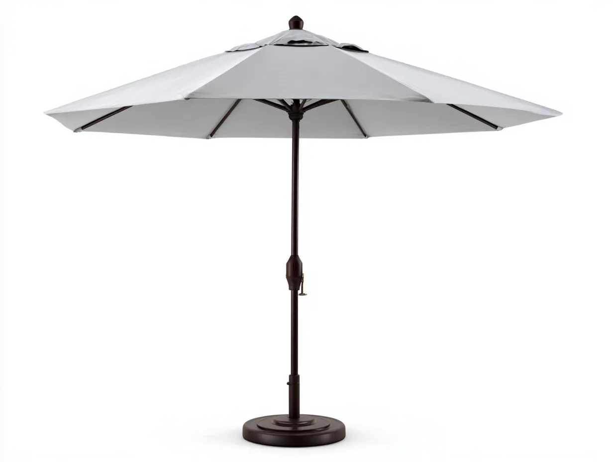 Sonnenschirm Metall 300x300x248 cm - Grau - höhenverstellbar mit Rundsockel für Terrasse und Garten-Sadironest