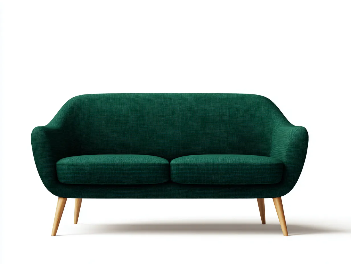 2-Sitzer-Sofa aus Webstoff 170x82x78 cm - Dunkelgrün - für das Wohnzimmer - mit gerundeter Form-Sadironest