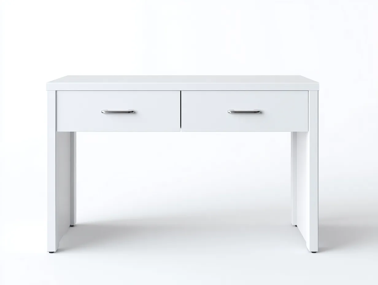 Schreibtisch 110x50x76 cm - Holzwerkstoff - weiß - mit zwei Schubladen und geradliniger Arbeitsfläche für das Büro-Sadironest