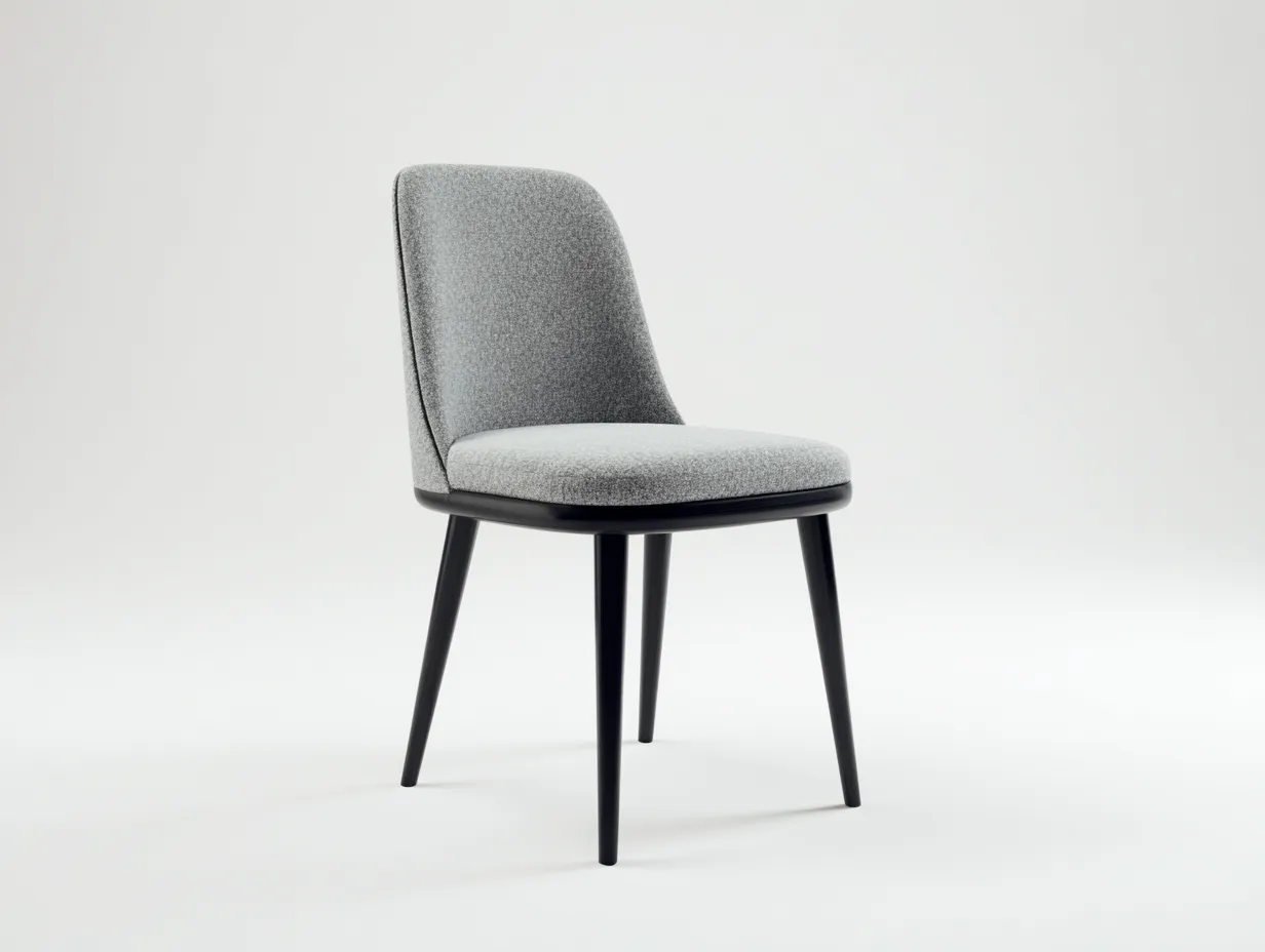 Stuhl gepolstert 50x56x84 cm - hellgrau und schwarz - für das Esszimmer - moderne klare Form-Siroyloft