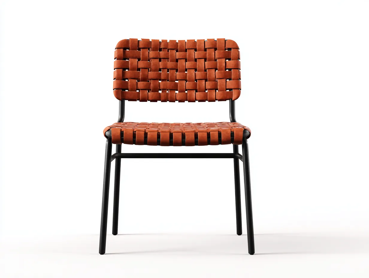 Stuhl mit Flechtrücken 50x55x82 cm - cognac und schwarz - für das Esszimmer - klare Linien-Siroyloft