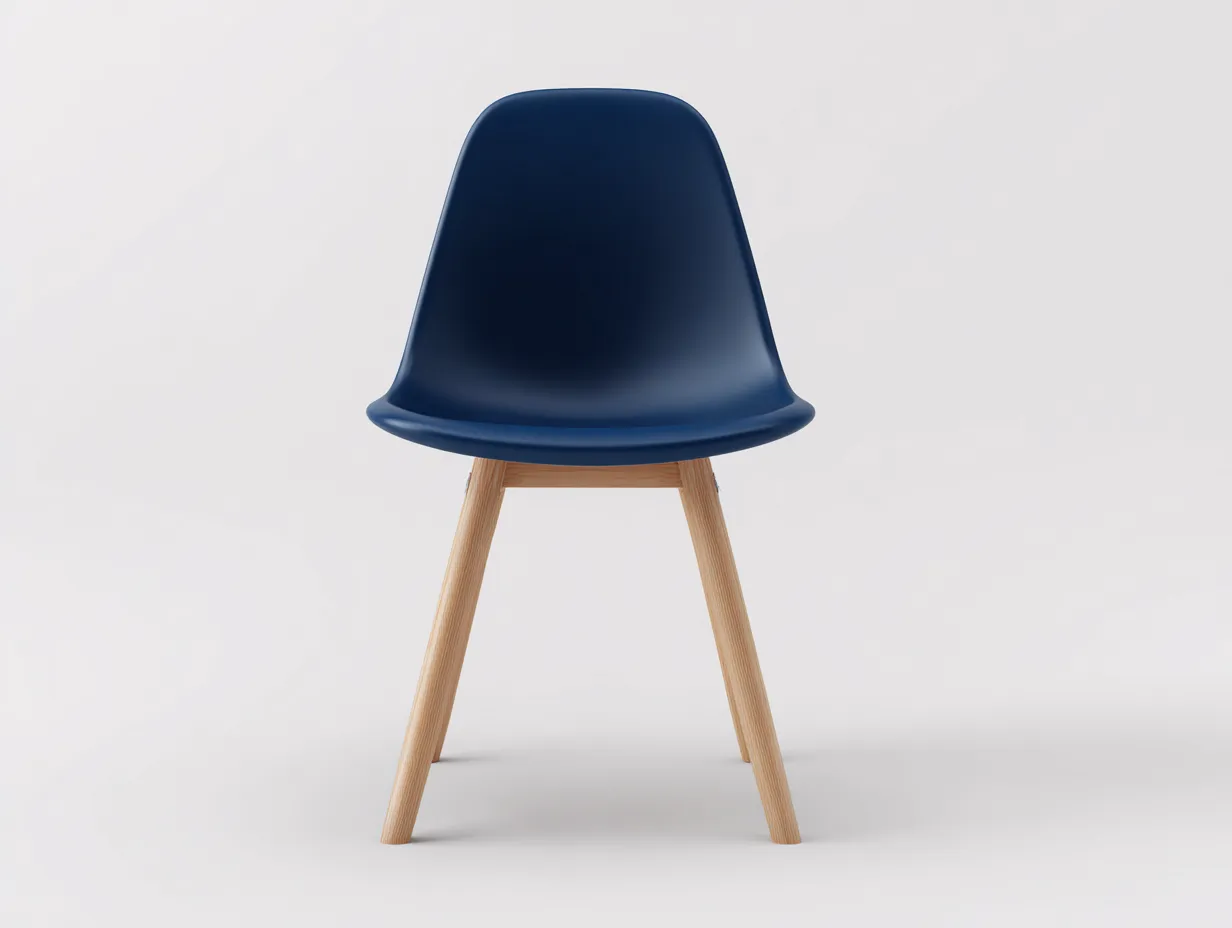 Stuhl aus Kunststoff 49x54x83 cm - dunkelblau und natur - für das Esszimmer - minimalistisches Design-Siroyloft