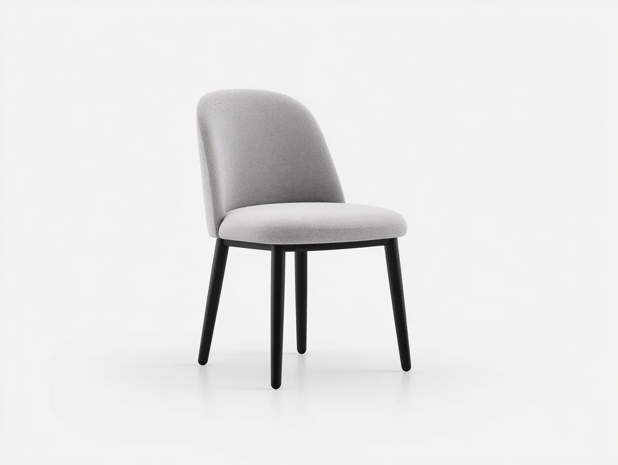 Stuhl gepolstert 49x54x83 cm - hellgrau und schwarz - für das Esszimmer - zurückhaltige elegante Optik-Siroyloft