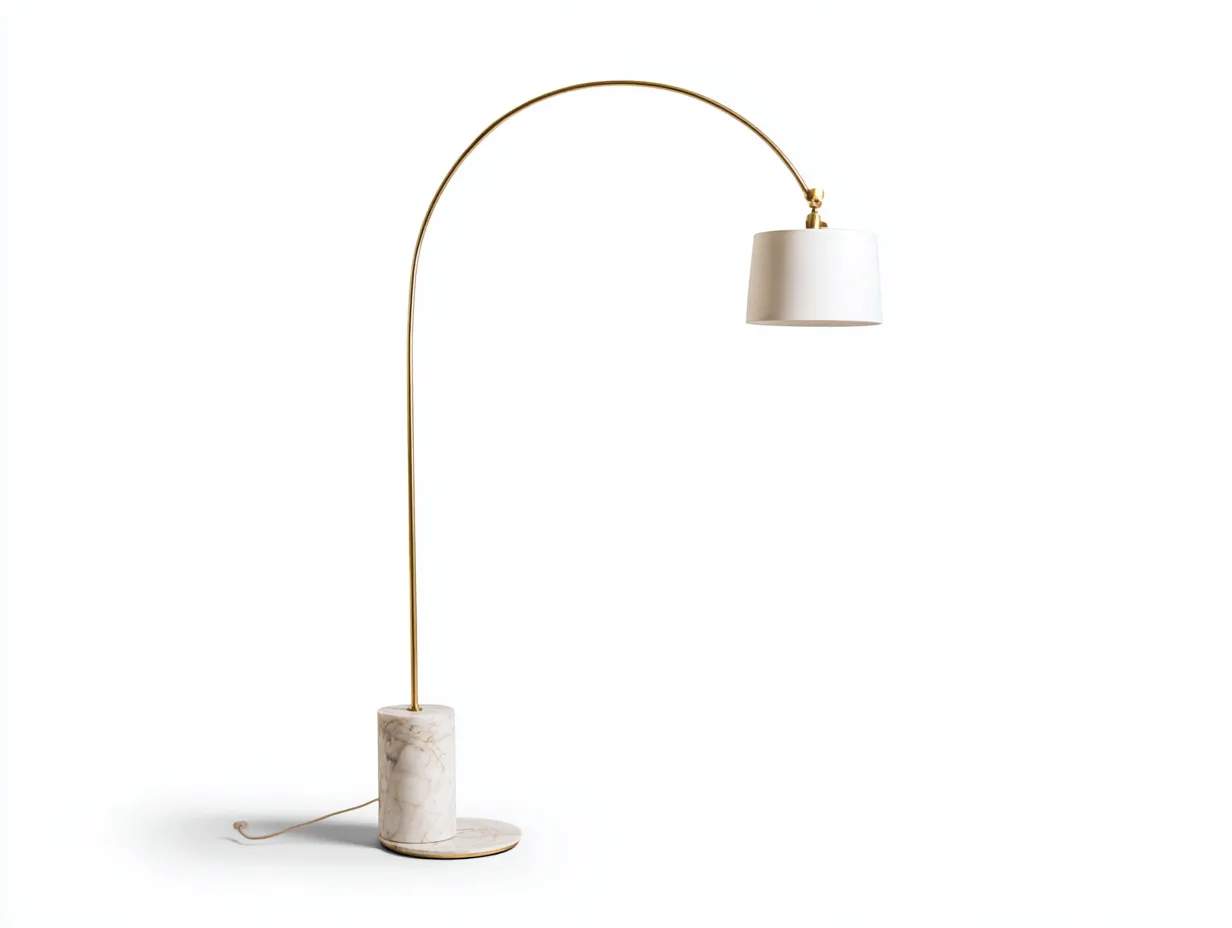 Stehleuchte 92x38x178 cm - Schwarz und Natur - Bogenlampe für Wohnzimmer mit Doppelschirm aus Gewebeoptik-Siroyloft