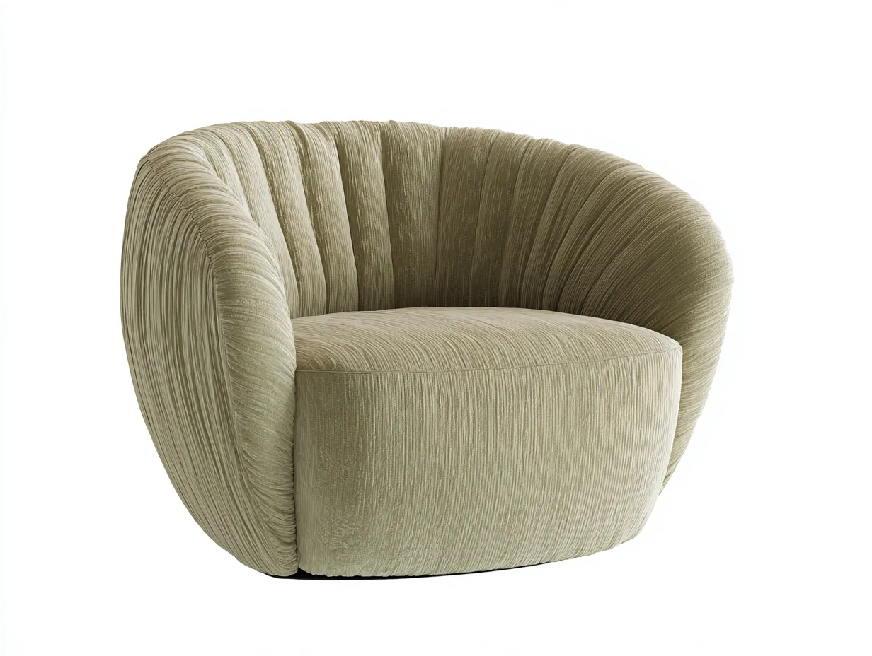 Sessel aus Grünem Samt 98x86x73 cm - gerundete Form - moderner Loungesessel-Siroyloft