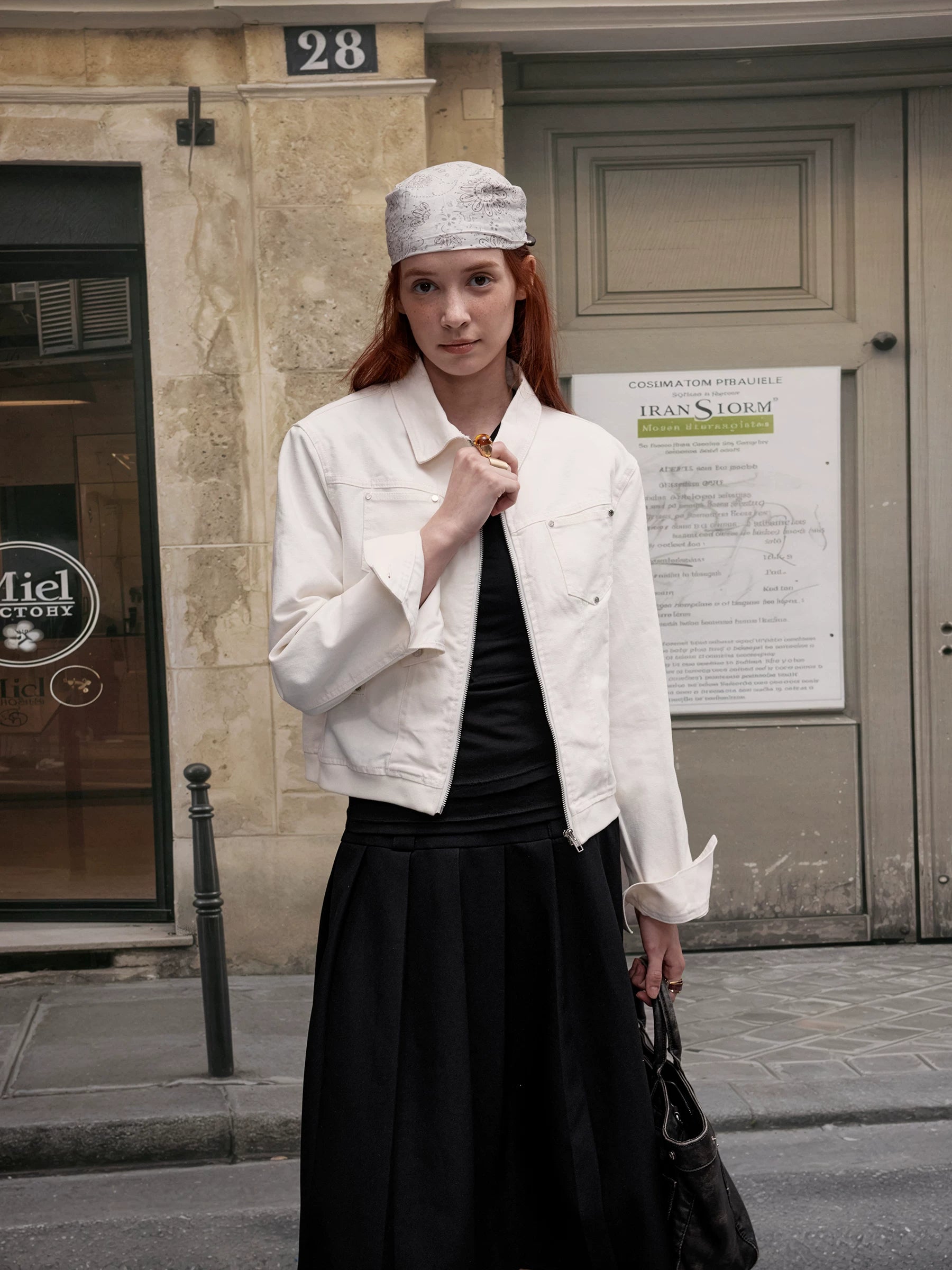 Lorbrv | American Retro Short Motorcycle Jacket for Women