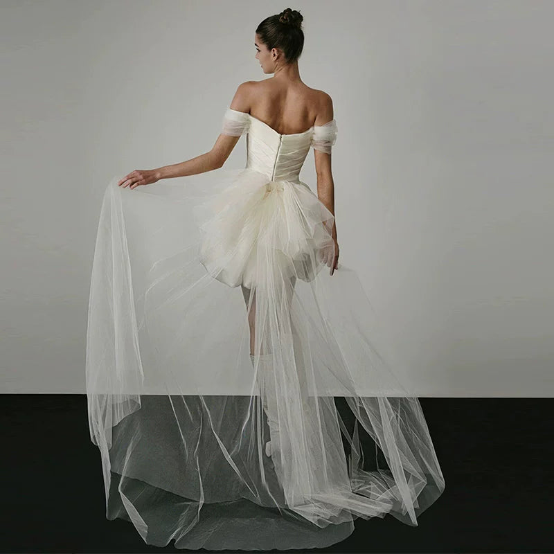 Lorbrv | French High-End One-Shoulder Wedding Dress with Light Luxury Tutu Skirt