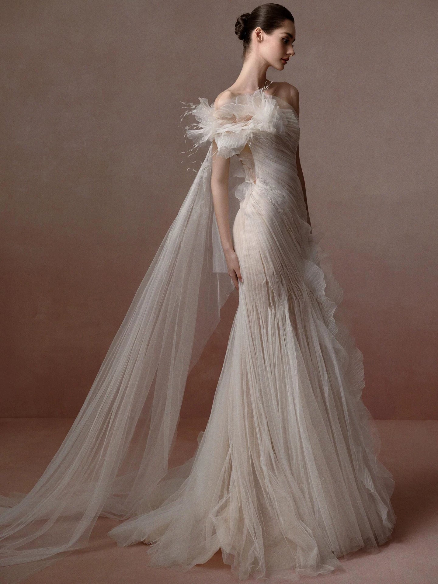 Lorbrv | French Classic Light Mermaid Wedding Dress with Veil