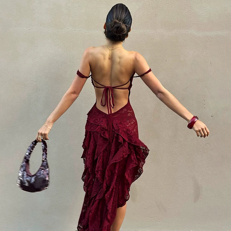 Lorbrv| Sexy Layered Strappy Sheer Bodycon Dress for Women