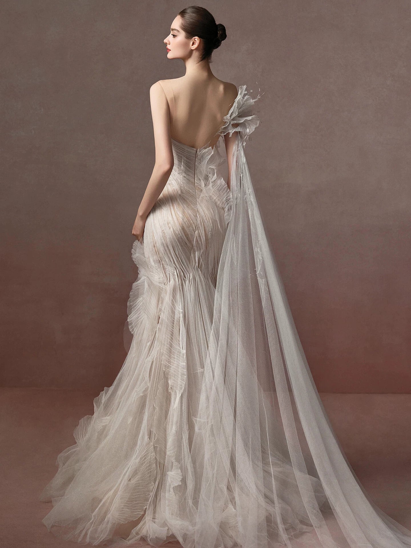 Lorbrv | French Classic Light Mermaid Wedding Dress with Veil