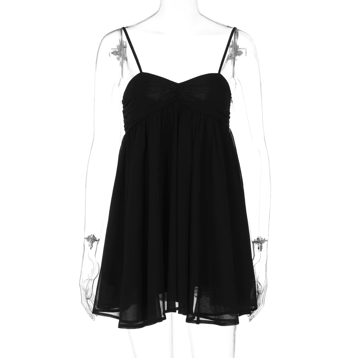 Lorbrv | Pure Desire One-Shoulder High-Waist Chiffon A-Line Mini Dress for Women