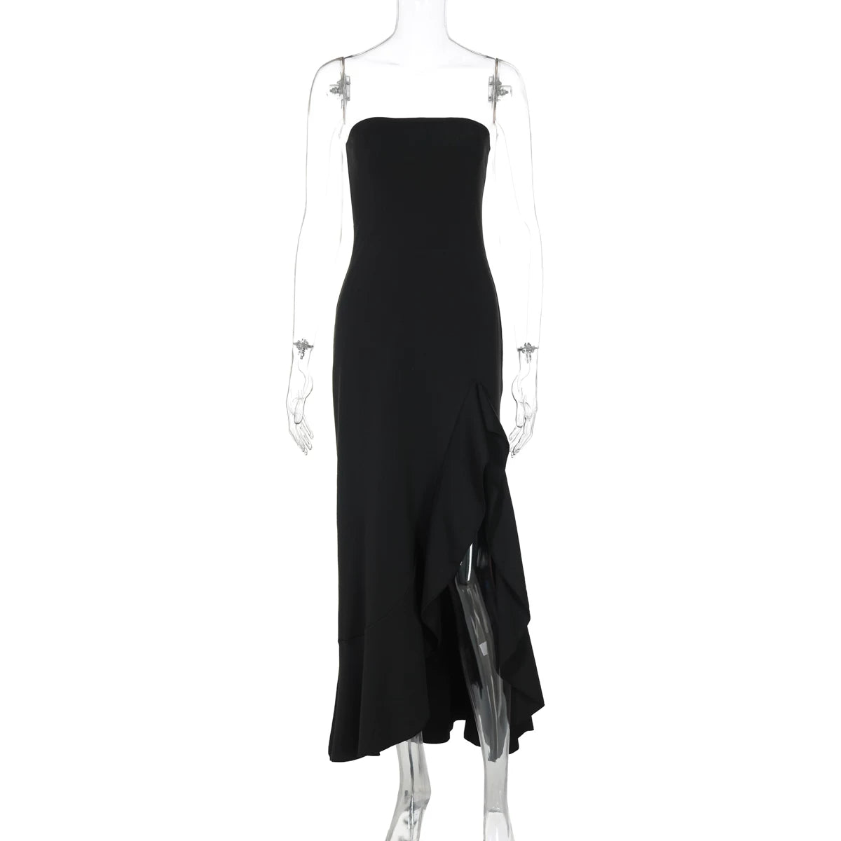 Lorbrv | European-American One-Shoulder High-Slit Lace Dress for Women