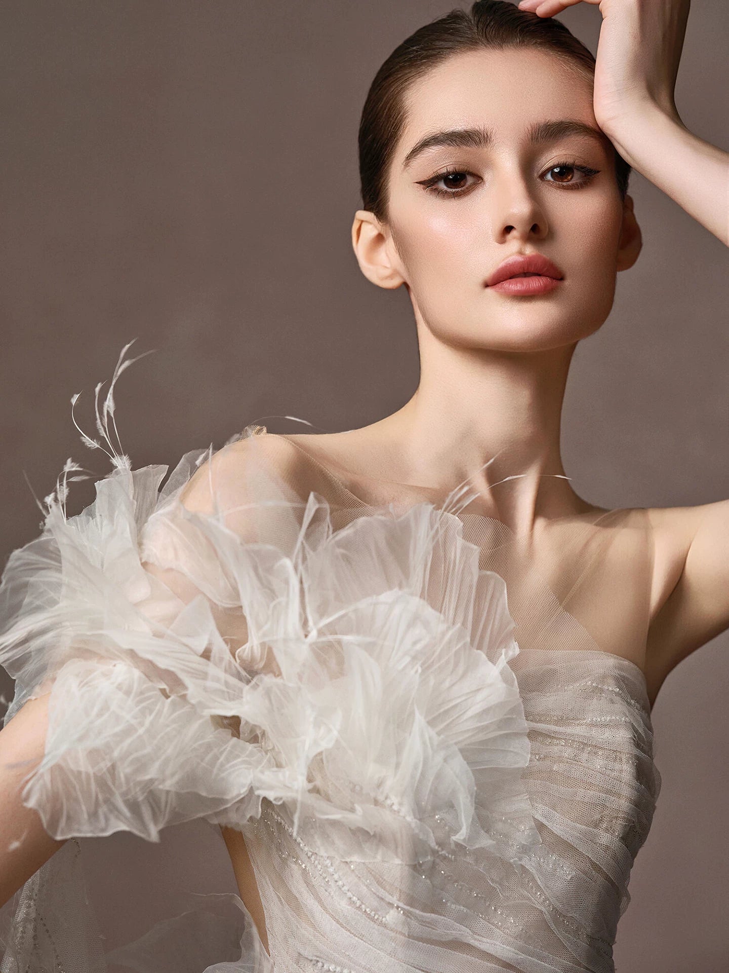 Lorbrv | French Classic Light Mermaid Wedding Dress with Veil