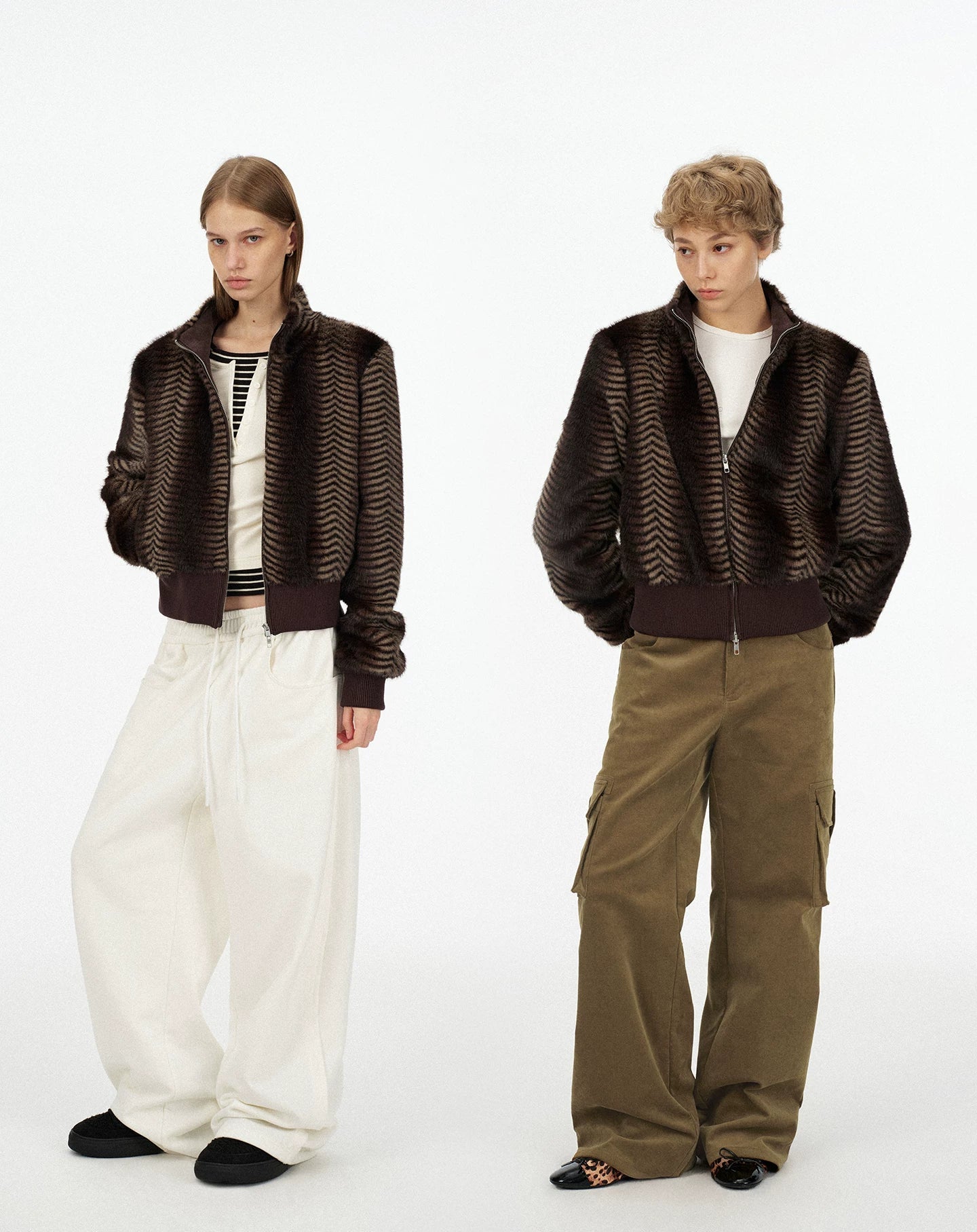 Lorbrv | Eco-Friendly Fur Splice Short Office Jacket