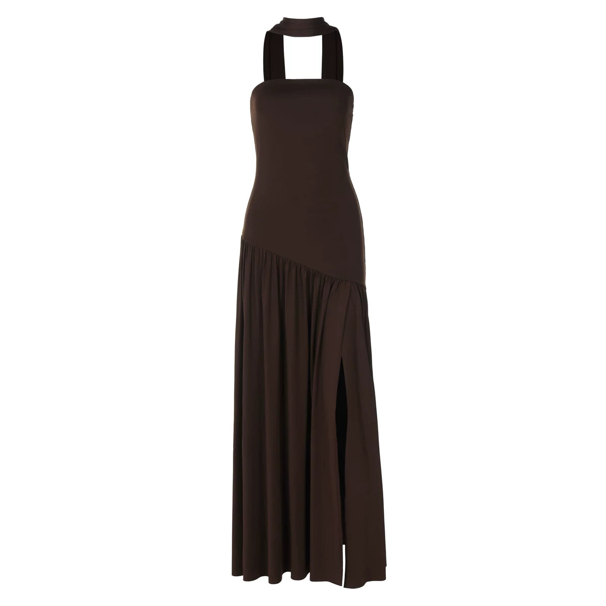 Lorbrv | European-American One-Shoulder Tube Top High-Slit MIDI Dress for Women