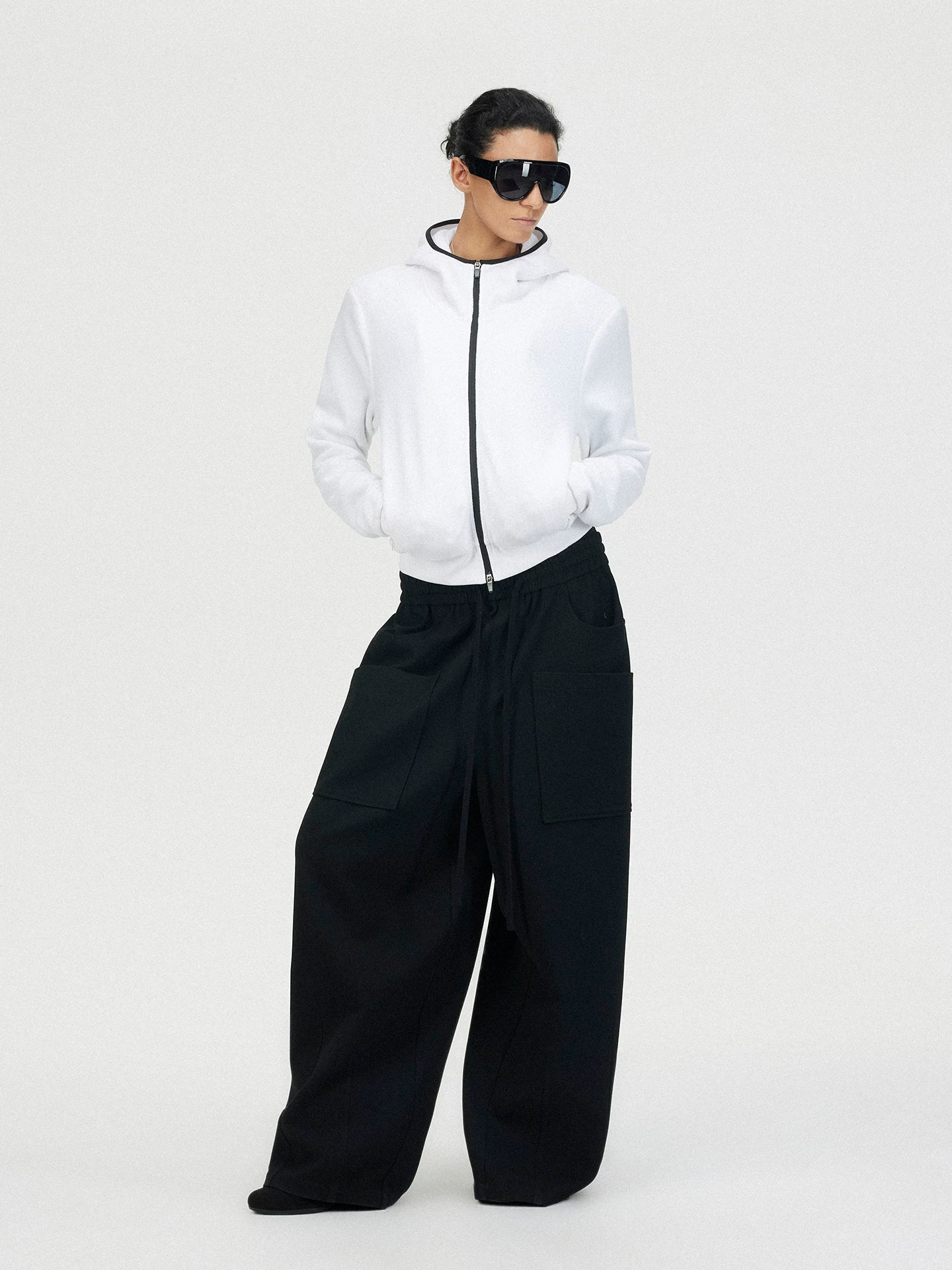 Lorbrv | Detachable Shoulder Polar Fleece Jacket with Contrast Zipper