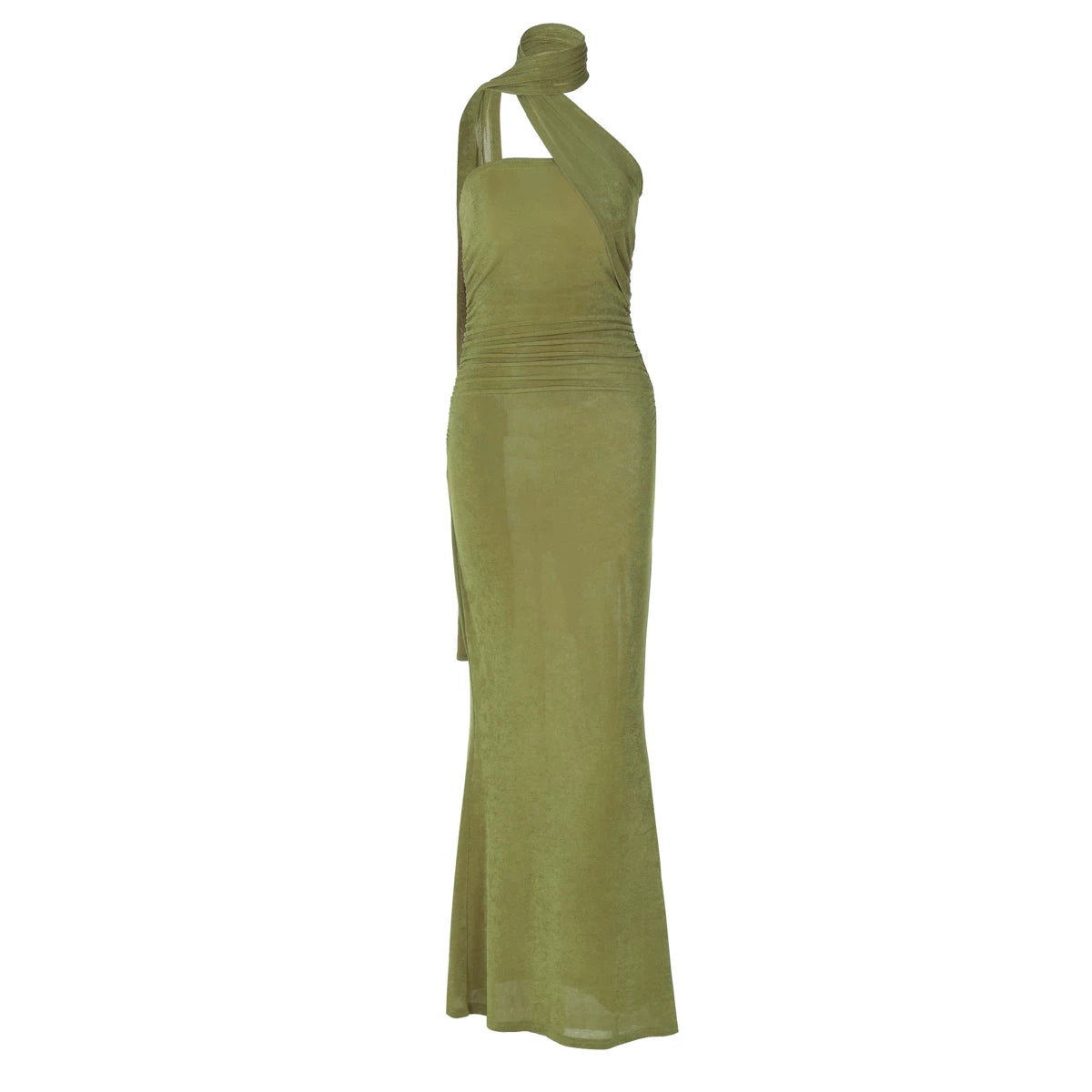 Lorbrv | European-American One-Shoulder Slim Tube Top Dress with Streamer Splicing for Women