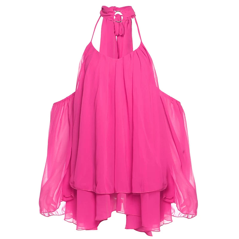 Lorbrv | European-American Mesh Spliced Layered Suspender Mini Dress for Summer