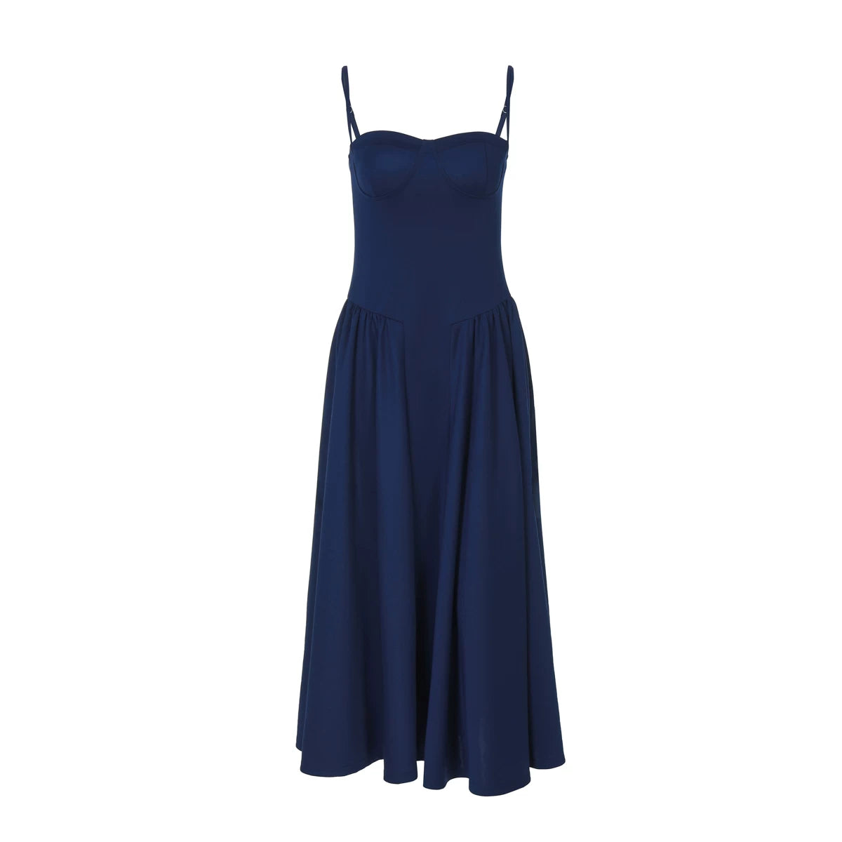 Lorbrv| European-American One-Shoulder Suspender Pleated Maxi Dress for Women