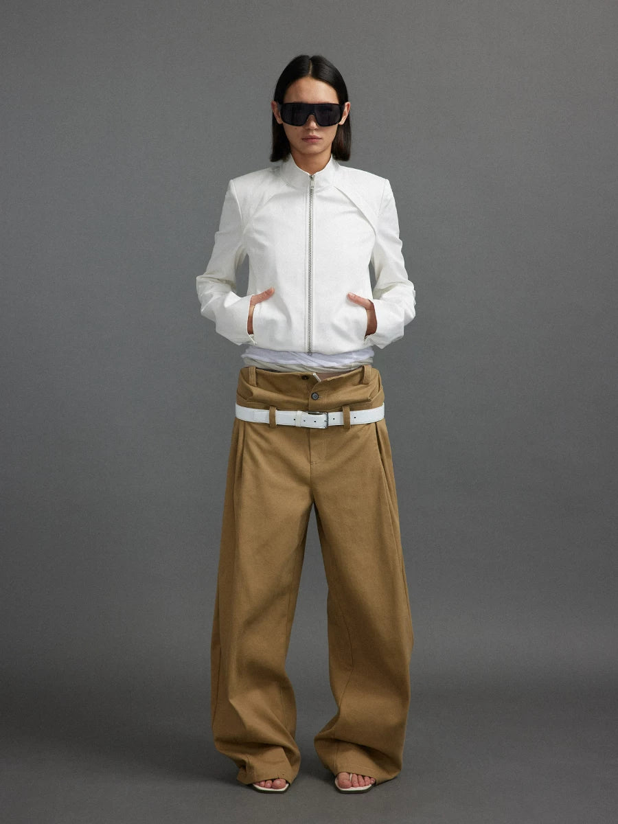Lorbrv | Stand Collar Slim-Fit Right Shoulder Zip Jacket