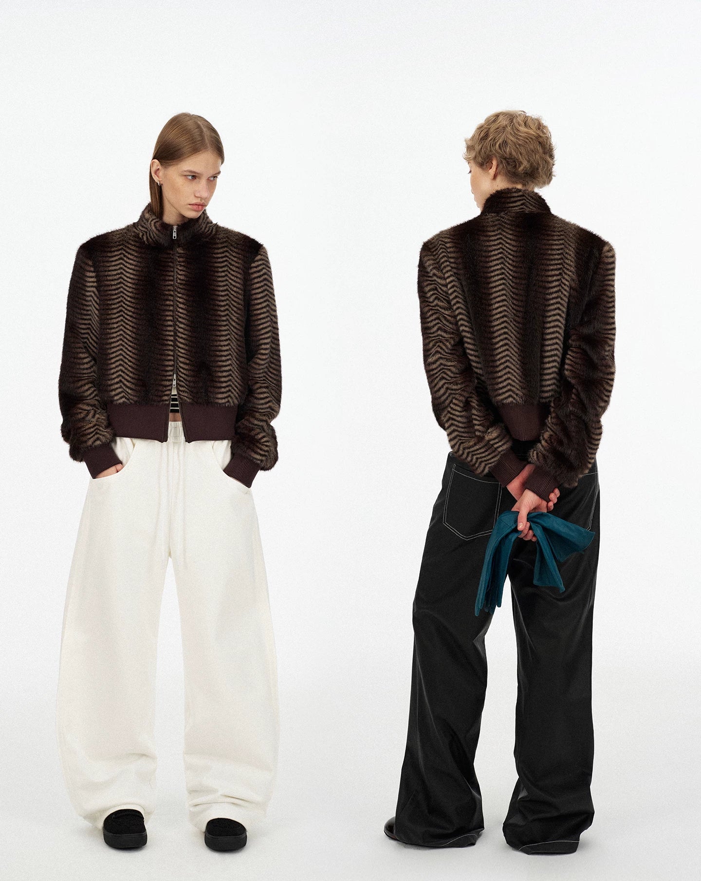 Lorbrv | Eco-Friendly Fur Splice Short Office Jacket