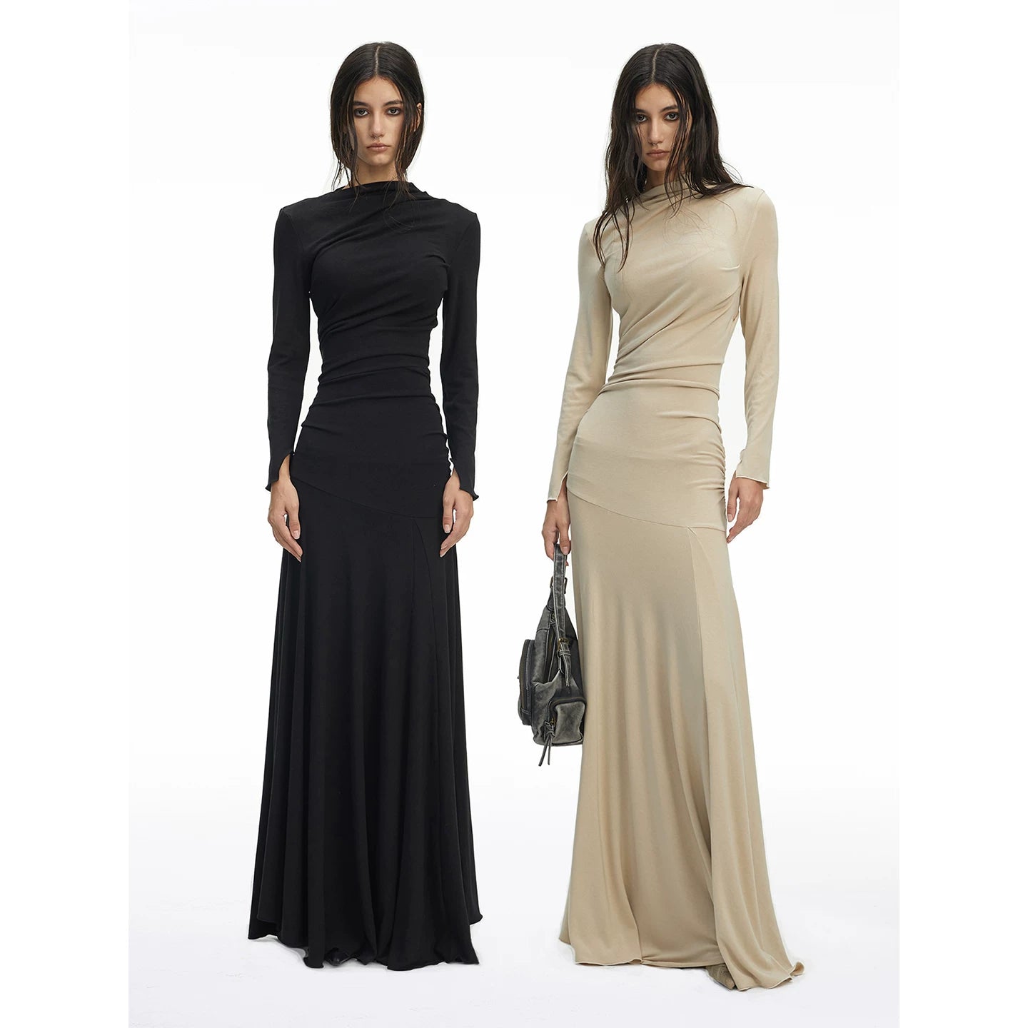 Wcoumq | Minimalist Stretch Knit Maxi Dress with Premium Fabric and Slim Fit