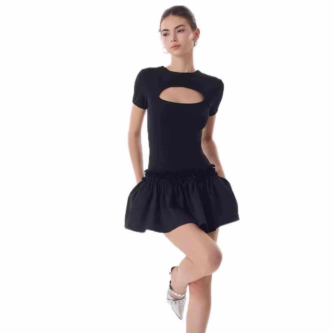 Lorbrv| Reversible Summer Mini Dress with Waist-Defining Fit for Women