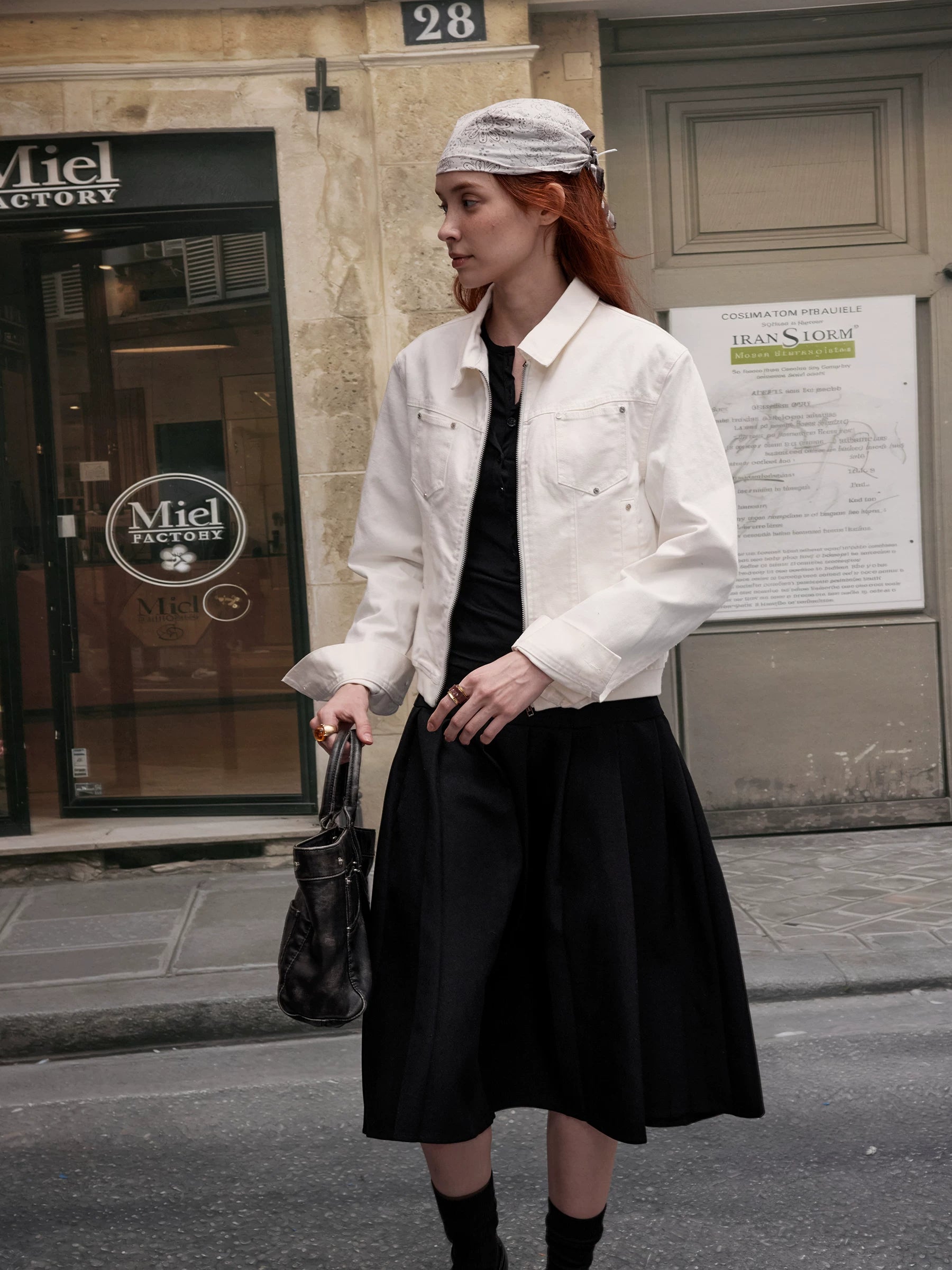 Lorbrv | American Retro Short Motorcycle Jacket for Women