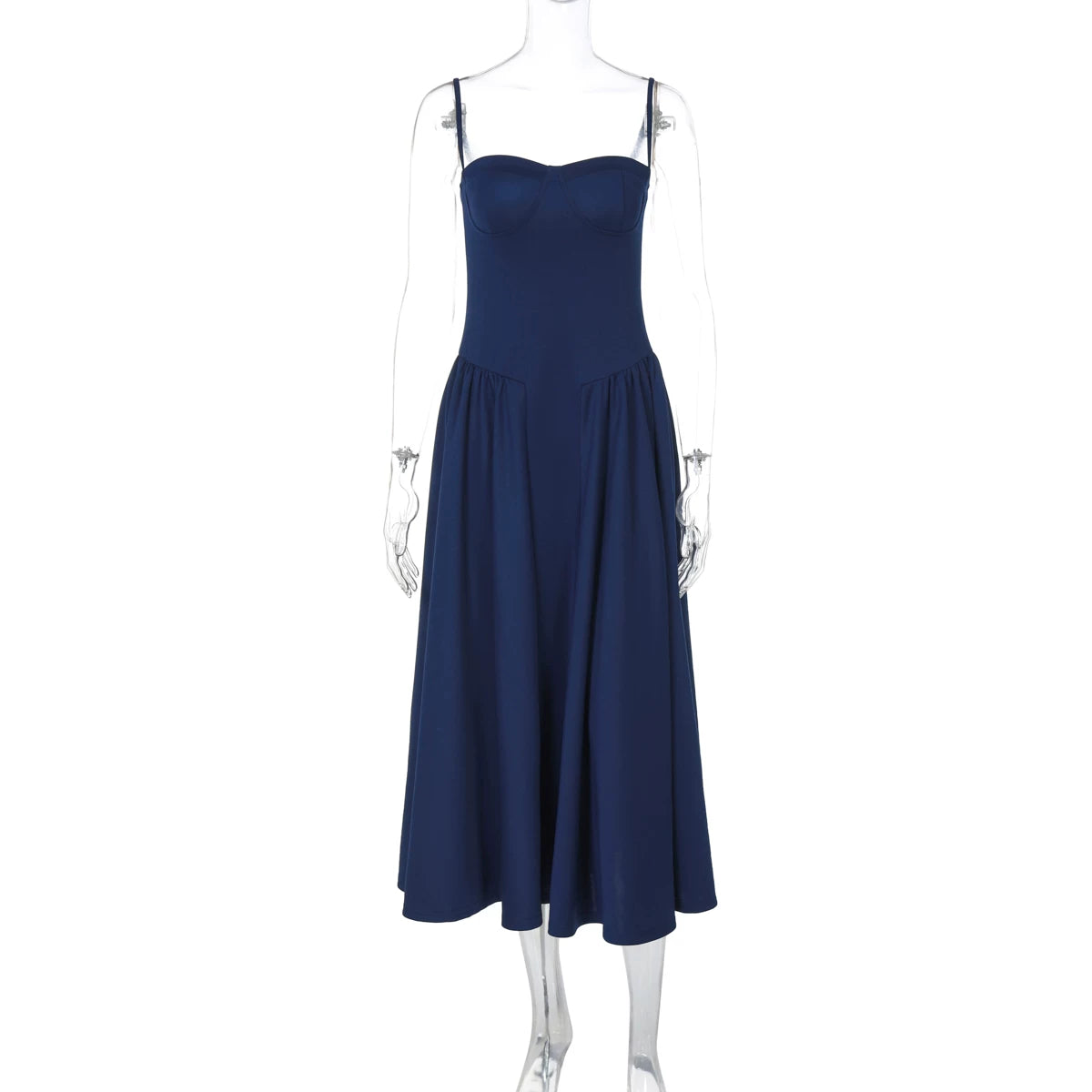 Lorbrv| European-American One-Shoulder Suspender Pleated Maxi Dress for Women