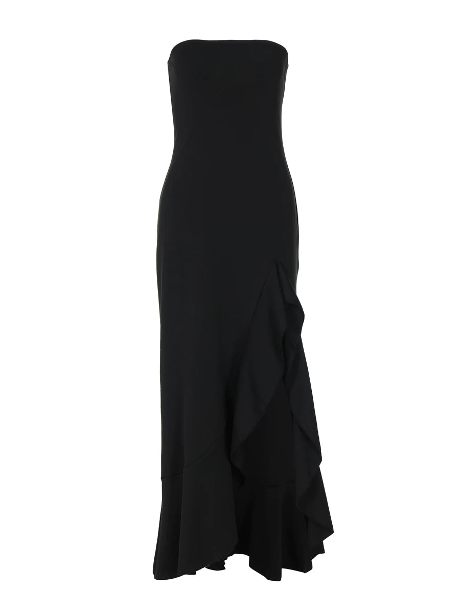 Lorbrv | European-American One-Shoulder High-Slit Lace Dress for Women