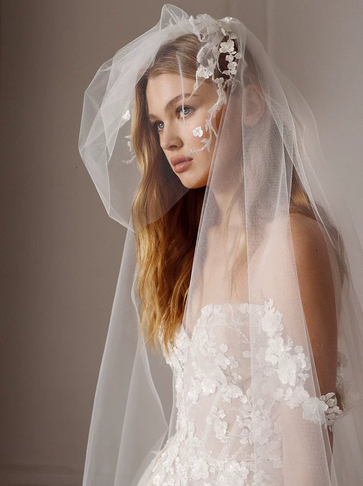 Lorbrv | French Fairy One-Shoulder Lace Wedding Dress with Trailing Slim Silhouette