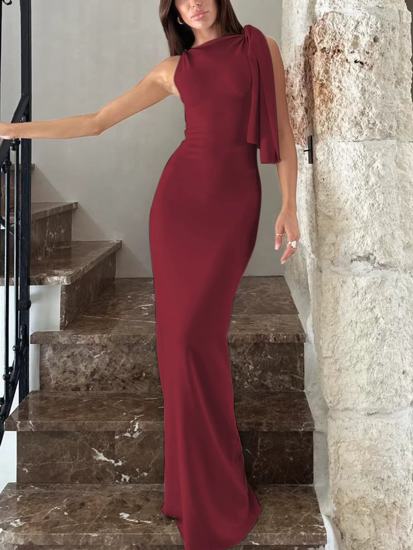 Lorbrv | European-American Strapless Off-Shoulder High-Waist Maxi Dress for Women