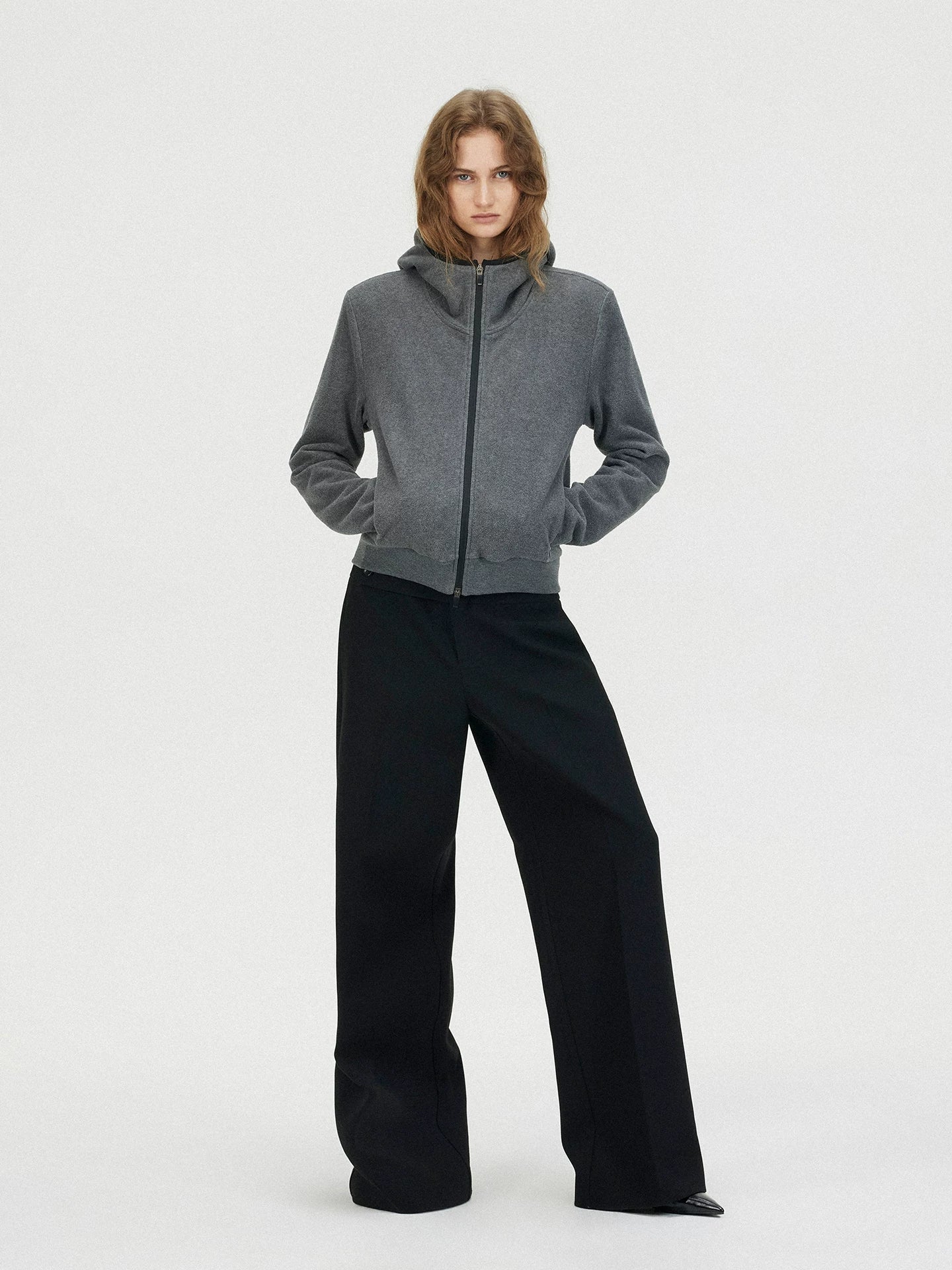 Lorbrv | Detachable Shoulder Polar Fleece Jacket with Contrast Zipper