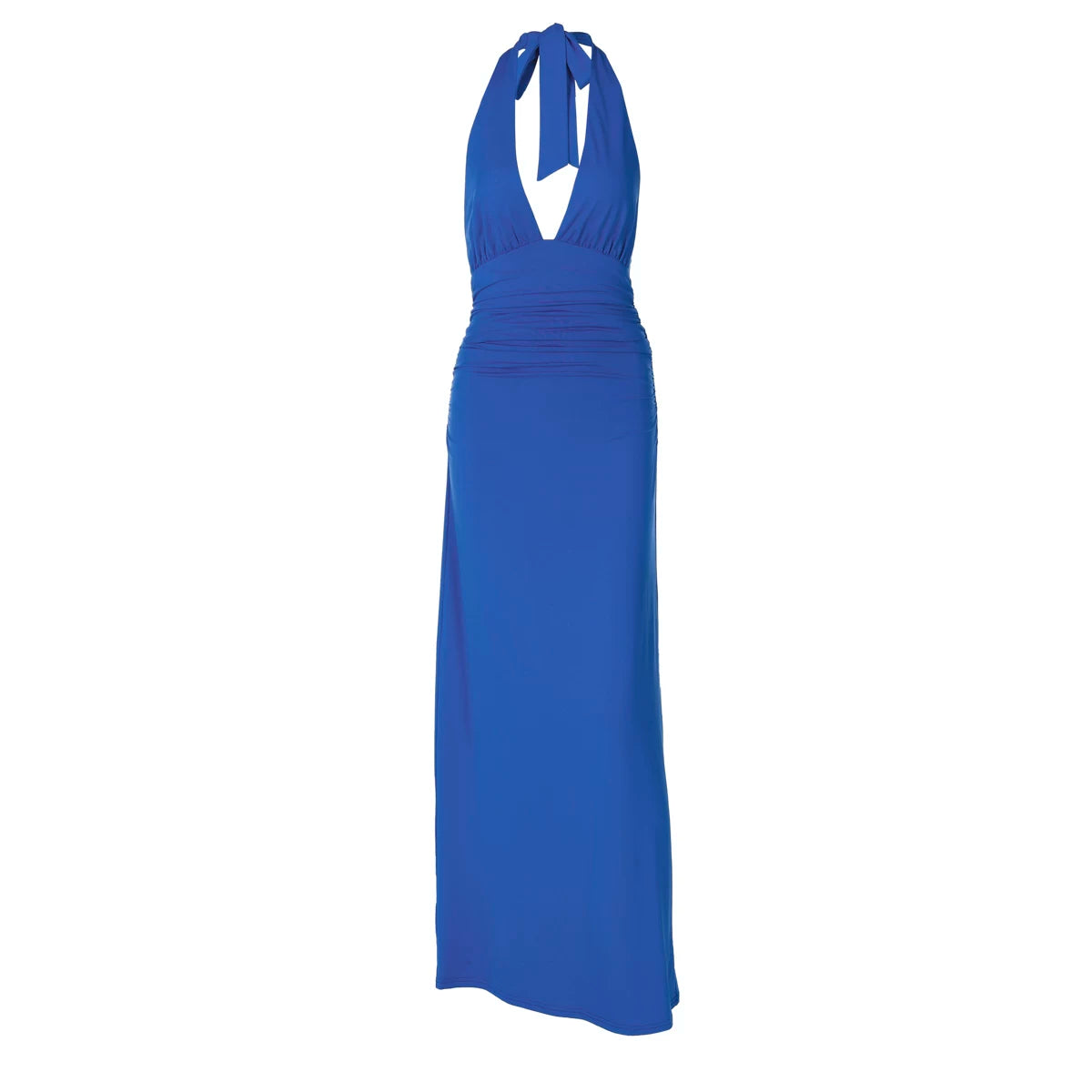 Lorbrv | European-American Deep V-Neck Strappy Pleated Maxi Dress for Women