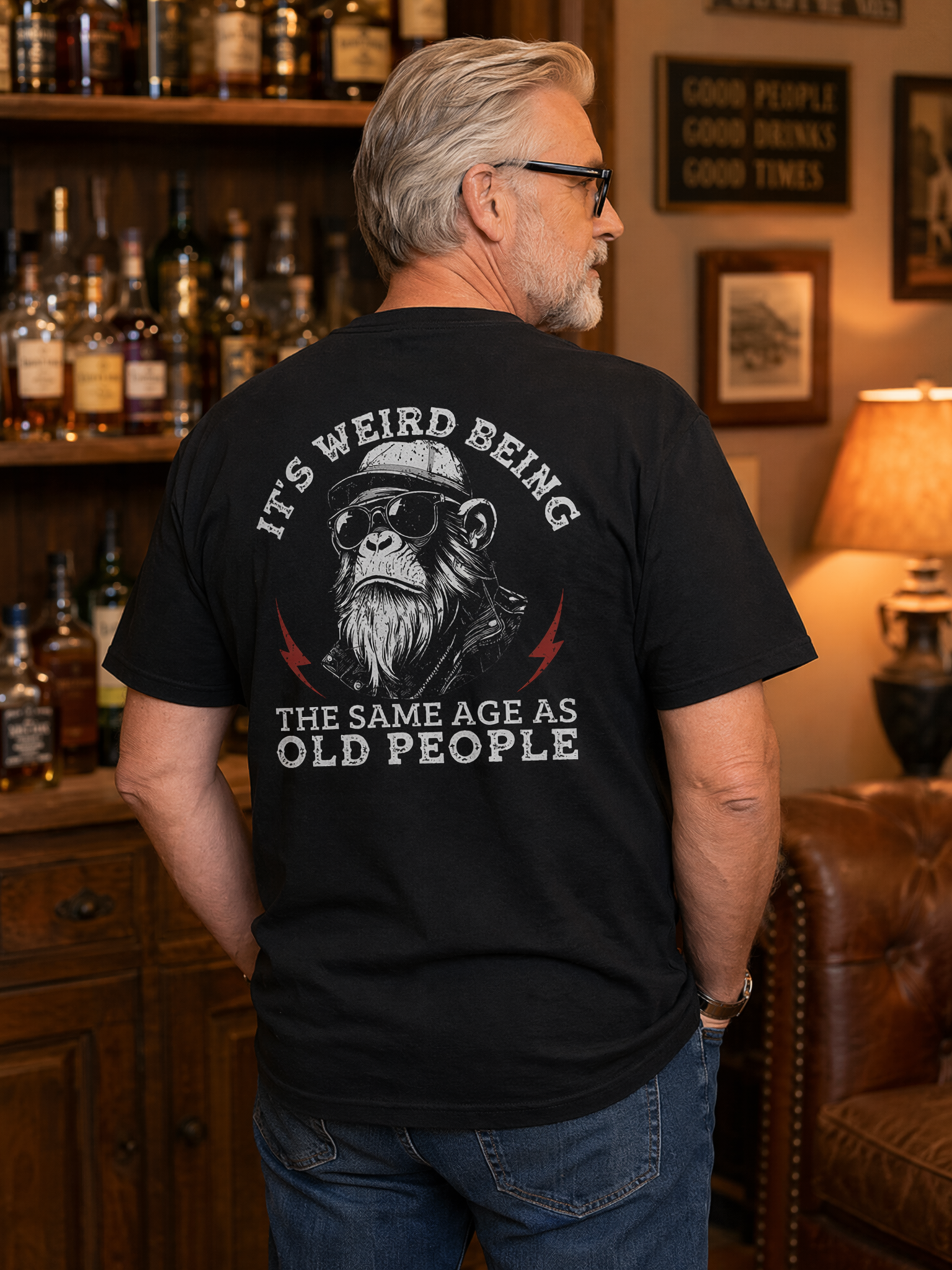 It's Weird Being The Same Age As Old People Funny Gorilla Graphic T-Shirt for Men