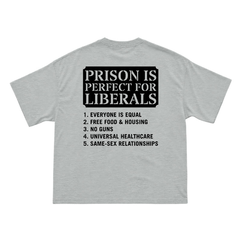 Streetwear Slogan Graphic Crewneck Tee with Bold Back Print - Grey - US16-18(2XL) - image 12