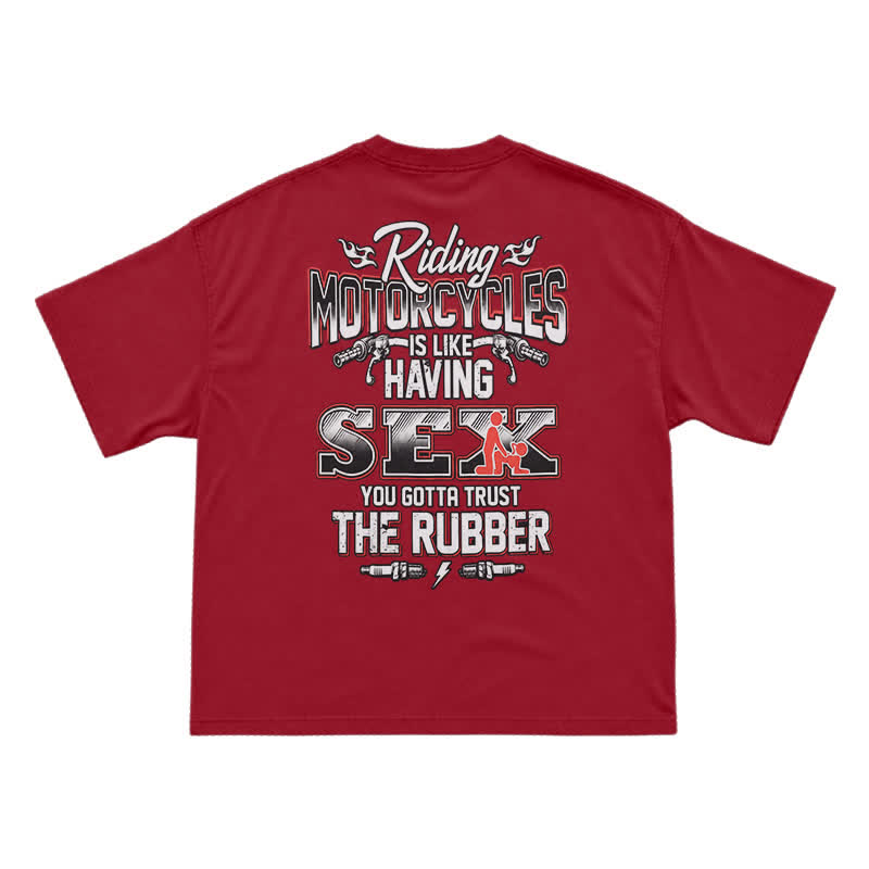 Born To Ride Motorcycle T-Shirt – Funny Biker Gift For Men - Red - US16-18(2XL) - image 14
