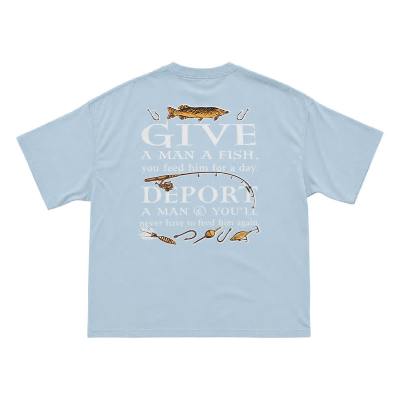 Vintage Fishing Statement Back Print T-Shirt - Light Blue - US16-18(2XL) - image 13