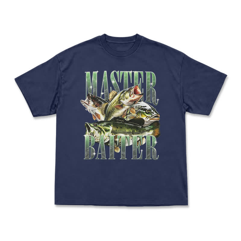 Master Baiter Bass Fishing Fisher T-Shirt - Navy Blue - US16-18(2XL) - image 11