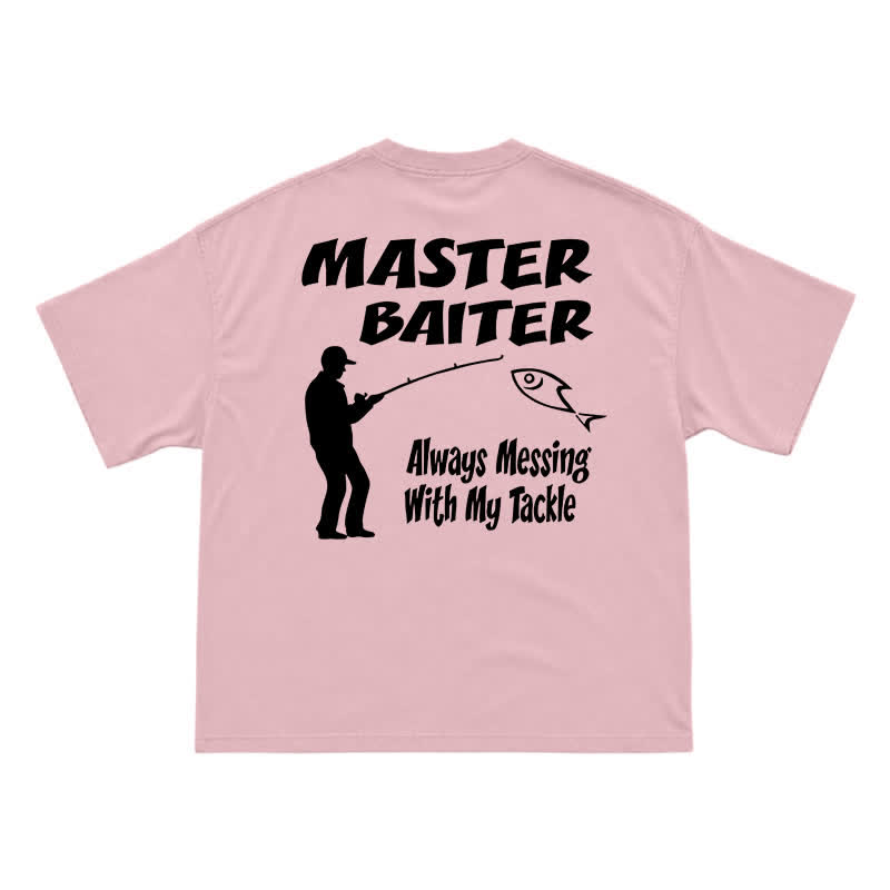 Funny Fishing Slogan Relaxed Fit Back Print T-Shirt - Pink - US16-18(2XL) - image 8