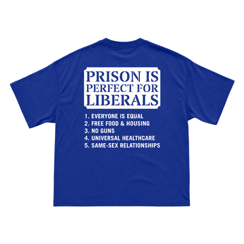 Streetwear Slogan Graphic Crewneck Tee with Bold Back Print - Blue - US16-18(2XL) - image 15