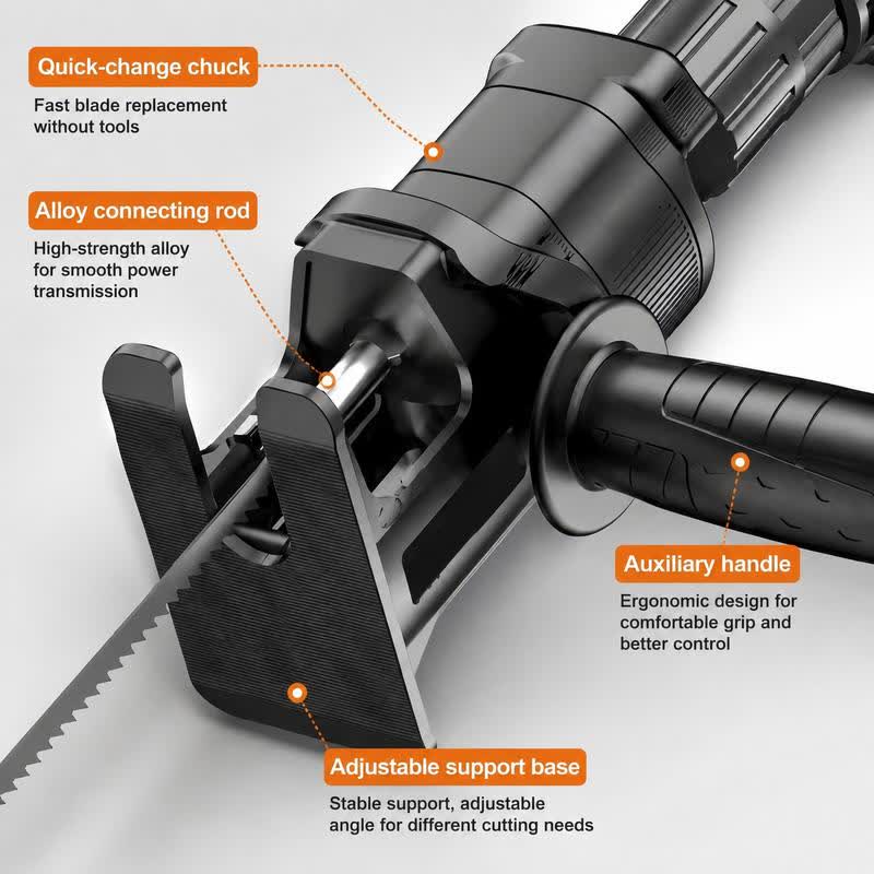 Reciprocating Saw Attachment Cordless Drill Attachment Kit for Wood and Metal and Meat Cutting Scratch Hand - image 6