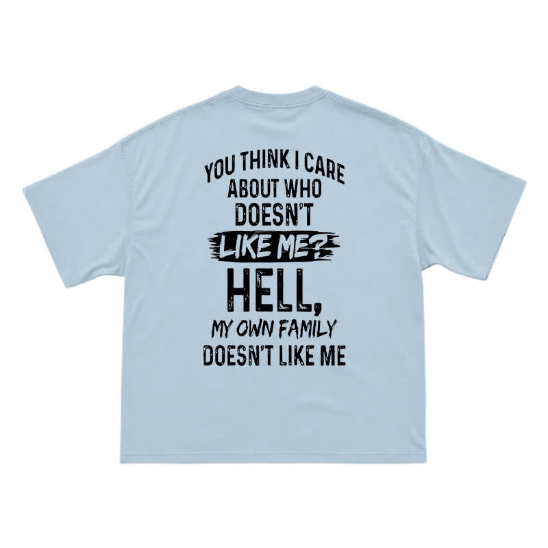 Urban Streetwear Graphic Back Slogan Relaxed Fit T-Shirt - Light Blue - US16-18(2XL) - image 5