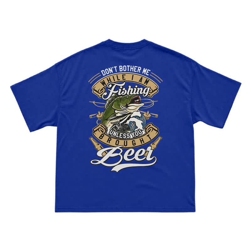 Retro Bass and Bottle Back Print Boxy T-Shirt - Blue - US16-18(2XL) - image 15