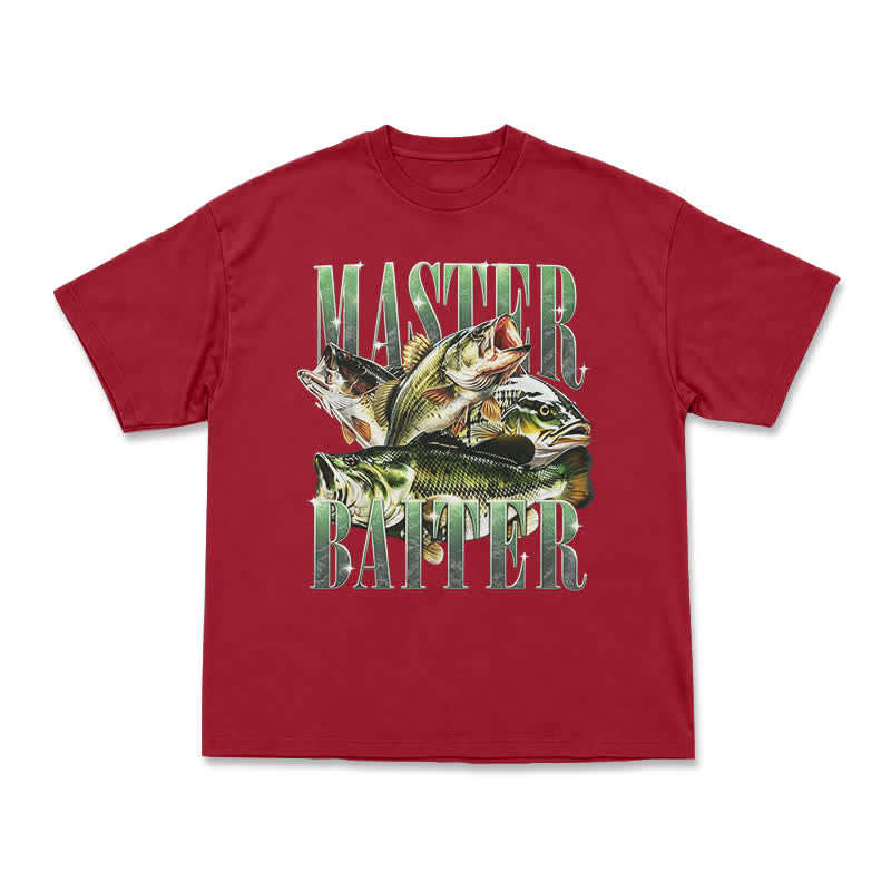 Master Baiter Bass Fishing Fisher T-Shirt - Red - US16-18(2XL) - image 14